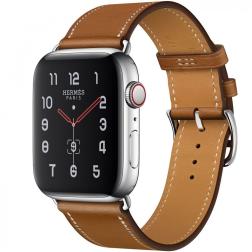 Apple Watch Hermes Series 5, 44mm Stainless Steel Case with Fauve Barenia Leather Single Tour