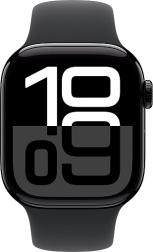 Apple Watch Series 10 46mm Jet Black Aluminum Case with Sport Band, Black