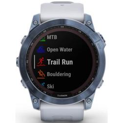 Garmin Fenix 7x Sapphire Solar Mineral Blue DLC Titanium / Whitestone Band