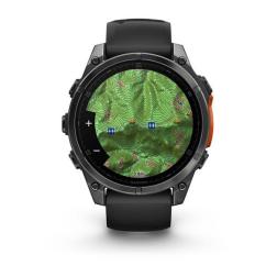 Часы Garmin Fenix 8 47mm Amoled Sapphire Carbon, Gray DLC Titanium with Black Pebble Gray Silicone Band (010-02904-20)