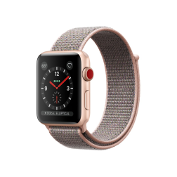 Apple Watch Series 3 42mm GPS+Cellular Gold Aluminum Case with Pink Sand Sport Loop