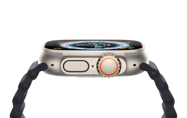 Apple Watch Ultra 2 (2024) 49mm Natural Titanium Case with Blue Trail Loop (M/L)