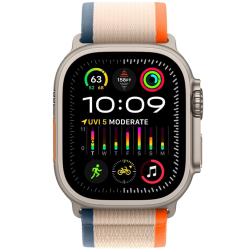 Apple Watch Ultra 2, 49мм, корпус из титана, ремешок Trail цвета «оранжевый/бежевый»