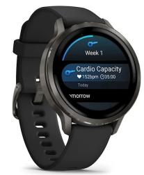 Умные часы Garmin Venu 4 41mm Slate with Black Silicone Band (010-03013-02)