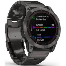 Garmin Fenix 7x Sapphire Solar Carbon Gray DLC Titanium / Carbon Grey DLC Vented Titanium Band