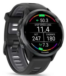 Смарт-часы Garmin Forerunner 970 Carbon Gray DLC Titanium with Black Case and Black/Translucent Whitestone Band (010-02969-00)