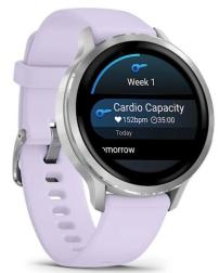 Умные часы Garmin Venu 4 41mm Silver Bezel With Periwinkle Silicone Band (010-03013-01)