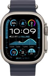 Apple Watch Ultra 2 (2024) 49mm Natural Titanium Case with Navy Ocean Band