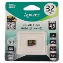 Карта памяти Apacer microSDHC 32GB Class10 UHS-I R/W 45/10 MB/s (AP32GMCSH10U1-RA)