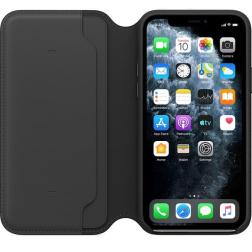 Кожаный чехол Folio для iPhone 11 Pro Max, чёрный цвет