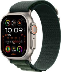 Apple Watch Ultra 2 (2024) 49mm Natural Titanium Case with Dark Green Alpine Loop Large