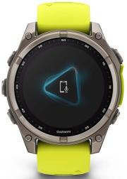 Умные часы Garmin Fenix 8 47mm Solar, Sapphire, титановый серый с желтым ремешком (010-02906-21)