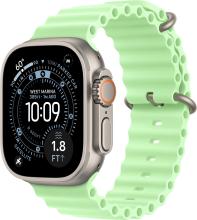 Apple Watch Ultra 3 (2025) 49mm Natural Titanium Case with Neon Green Ocean Band